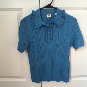Levi's Blue Ruffled Color Sweater - Size M